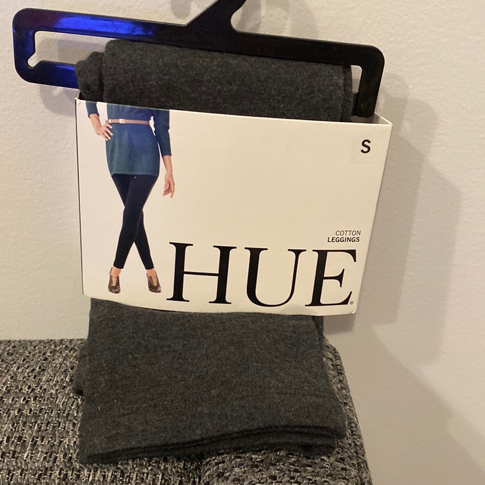 Hue Gray Cotton Leggings Small